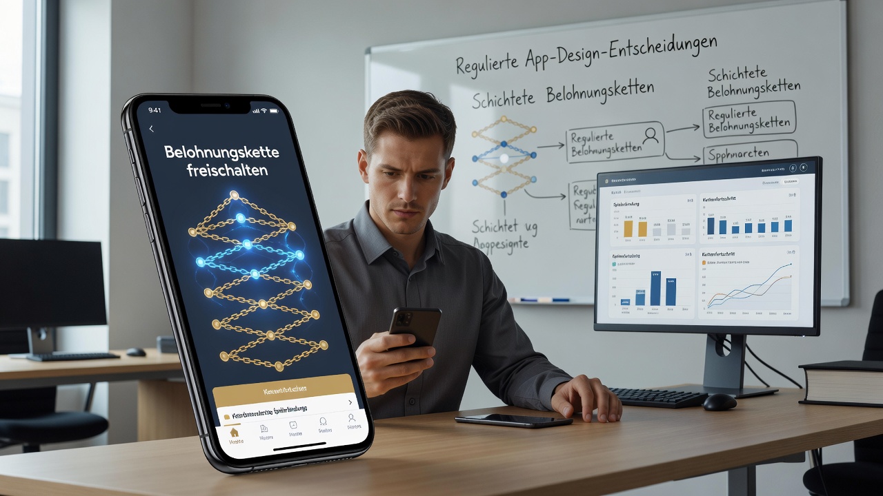 Darstellung von gestaffelten Belohnungsstrukturen und App-Navigation in mobilen Casinos