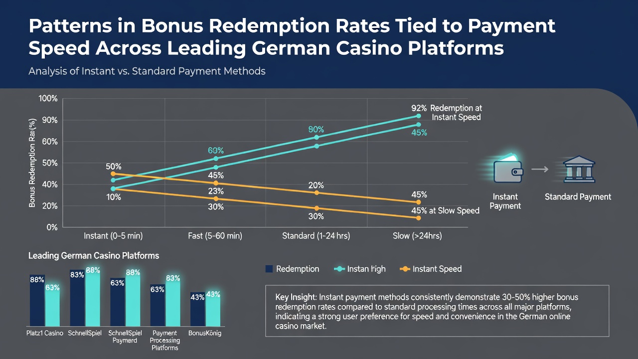 Diagramm illustriert Korrelationen von Zahlungsspeed und Bonus-Einlösung in deutschen Casinos