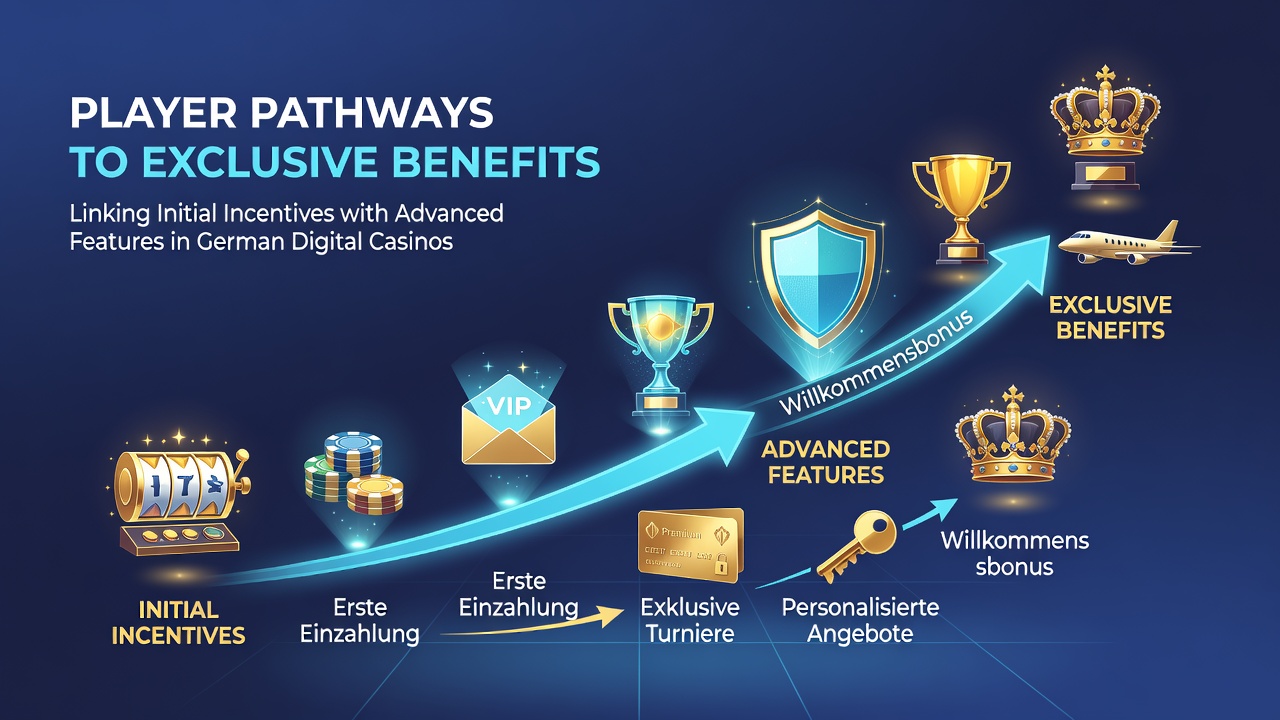 Darstellung von Spielerpfaden von Startboni zu Premium-Features in deutschen Online-Casinos